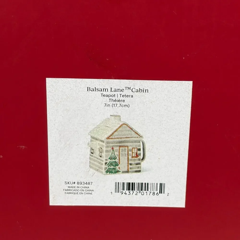 Lenox Balsam Lane Cabin Teapot SKU 893487 Holiday Christmas New in box